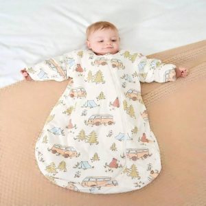 1pc Newborn Baby Sleep Sack, Spring Autumn & Winter, Detachable Sleeve Anti-Kicking Blanket, 0-3 Years Old Multicolor