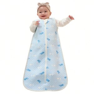 Baby Sleep Sack 1.5 Tog Baby Wearable Blanket Lightweight Sleep Sacks Toddler Sleeping Bag With 2-Way Zipper Blue