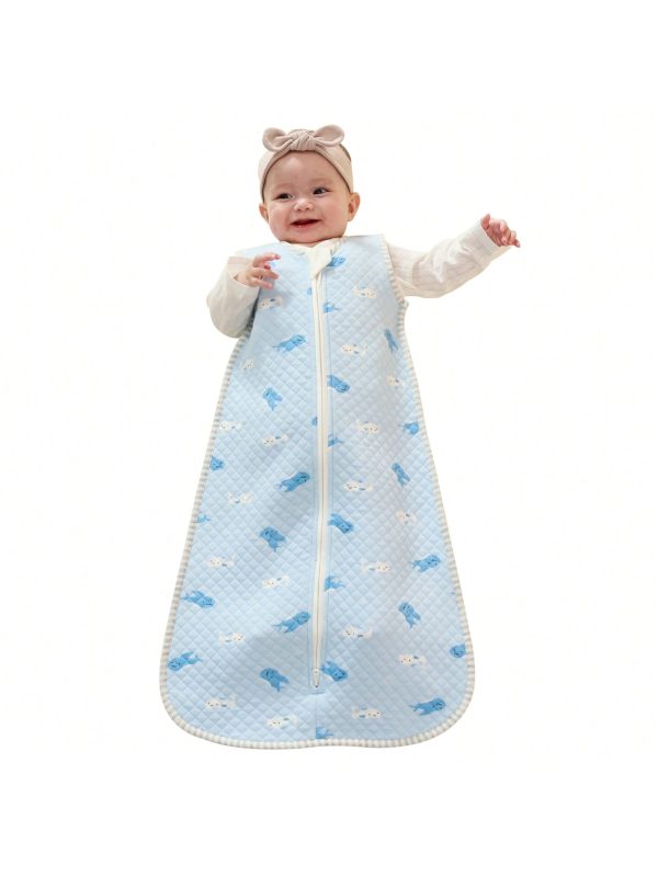 Baby Sleep Sack 1.5 Tog Baby Wearable Blanket Lightweight Sleep Sacks Toddler Sleeping Bag With 2-Way Zipper Blue