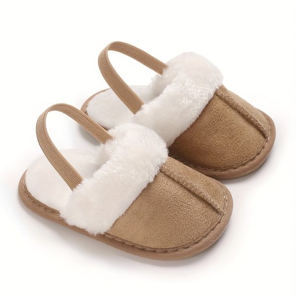 Trendy Cute Fleece Sandals for Baby Girls - Lightweight, Non-Slip Walking Shoes for Spring & Autumn