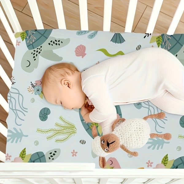 Two Piece Set Of Fashionable High-end Elastic Baby Bed Sheets With Soft, Comfortable, Smooth And Skin Friendly Surface, Suitable For All Seasons And Suitable For Infants Aged 0-3 Years Old